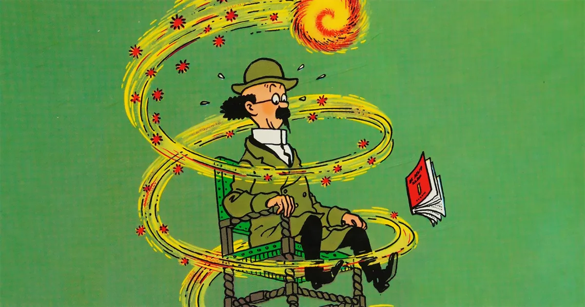 Le Professeur Tryphon Tournesol dans Les sept boules de cristal